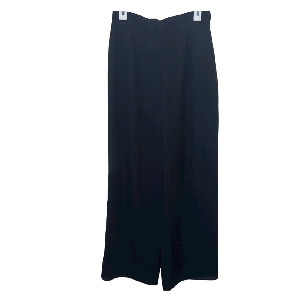 Vintage Gantos Women’s Wide Flowy Black Side Zip Layered Pants Size 10